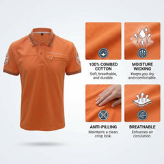 Zundooz London Men's Regular Fit Cotton Polo Shirt Orange