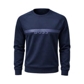 BOSS Men's Homewear Cotton Regular Fit Sweatshirt Navy