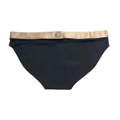 Calvin Klein ICON QF6257AD women's black bikini brief with gold waistband