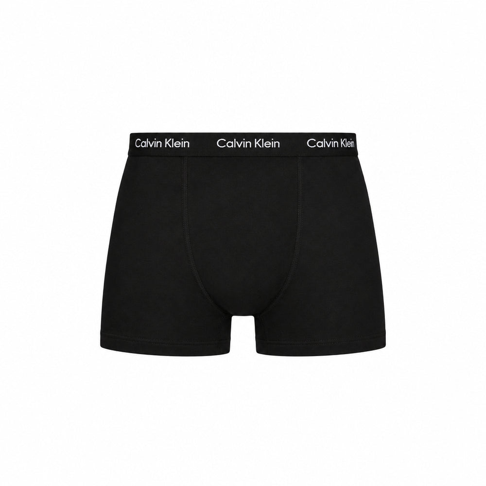 Black Calvin Klein boxer briefs on a white background