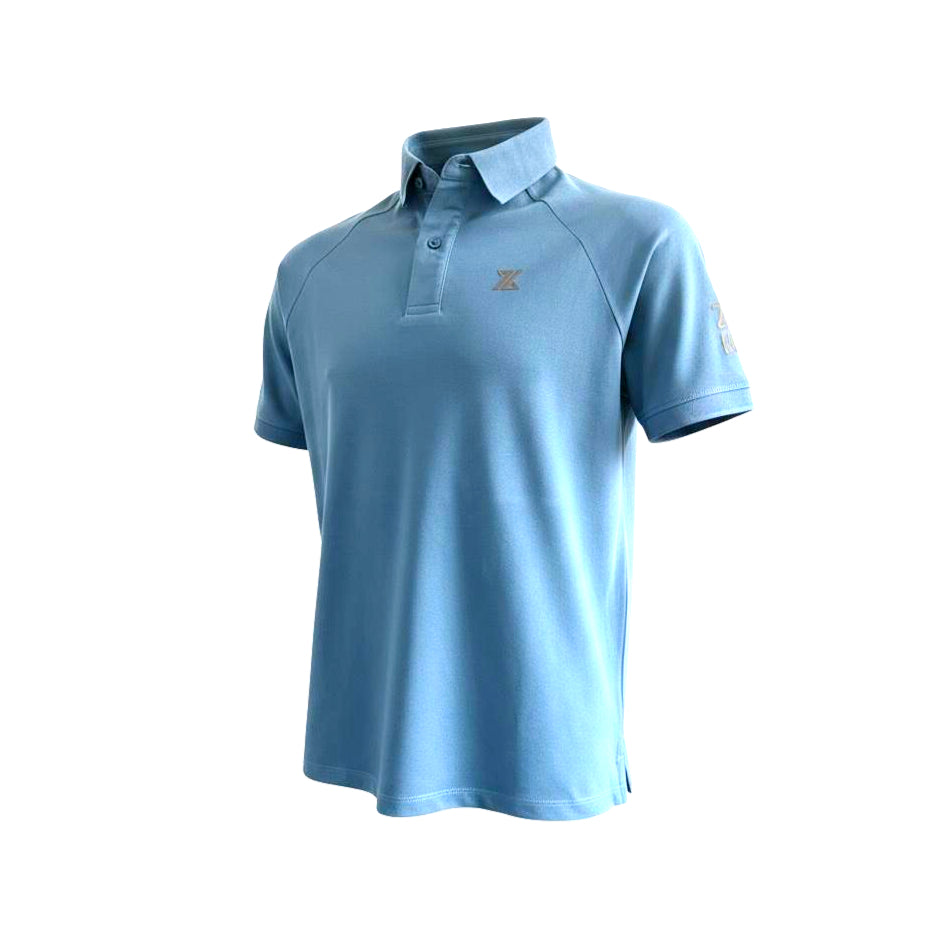 Zundooz London Men's Regular Fit Raglan Sleeve Cotton Polo Shirt_Steel Blue