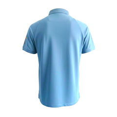Light blue polo shirt on a white background