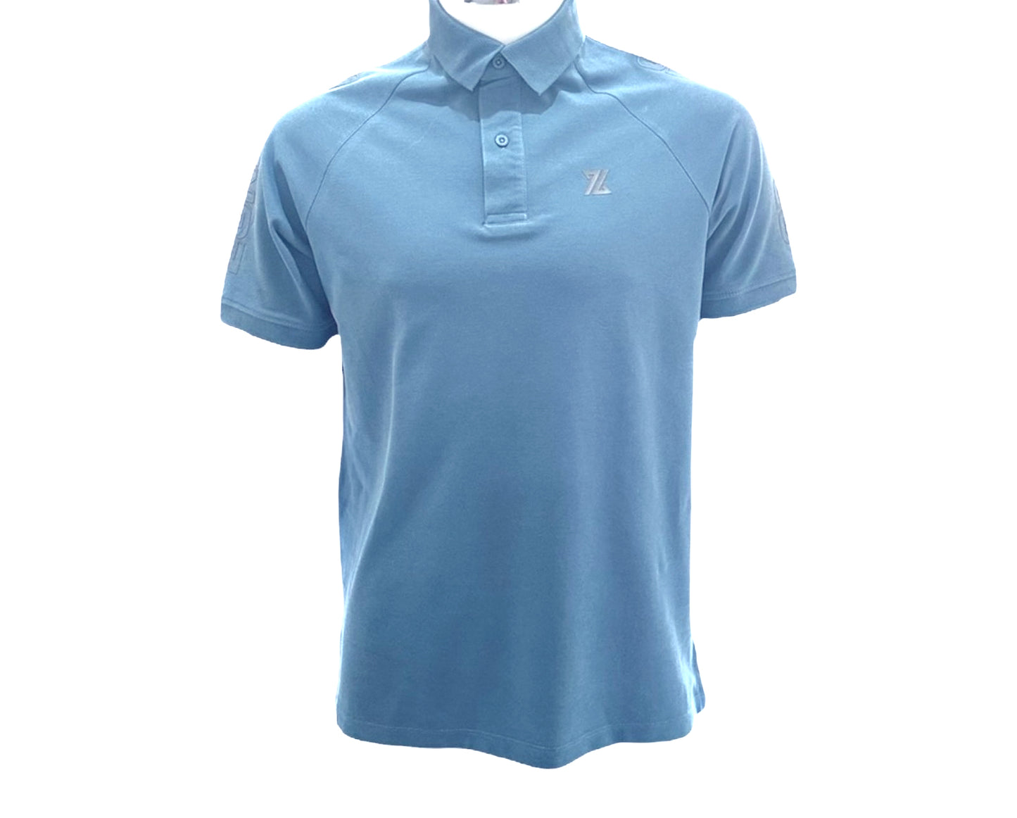 Zundooz London Men's Regular Fit Raglan Sleeve Cotton Polo Shirt_Steel Blue