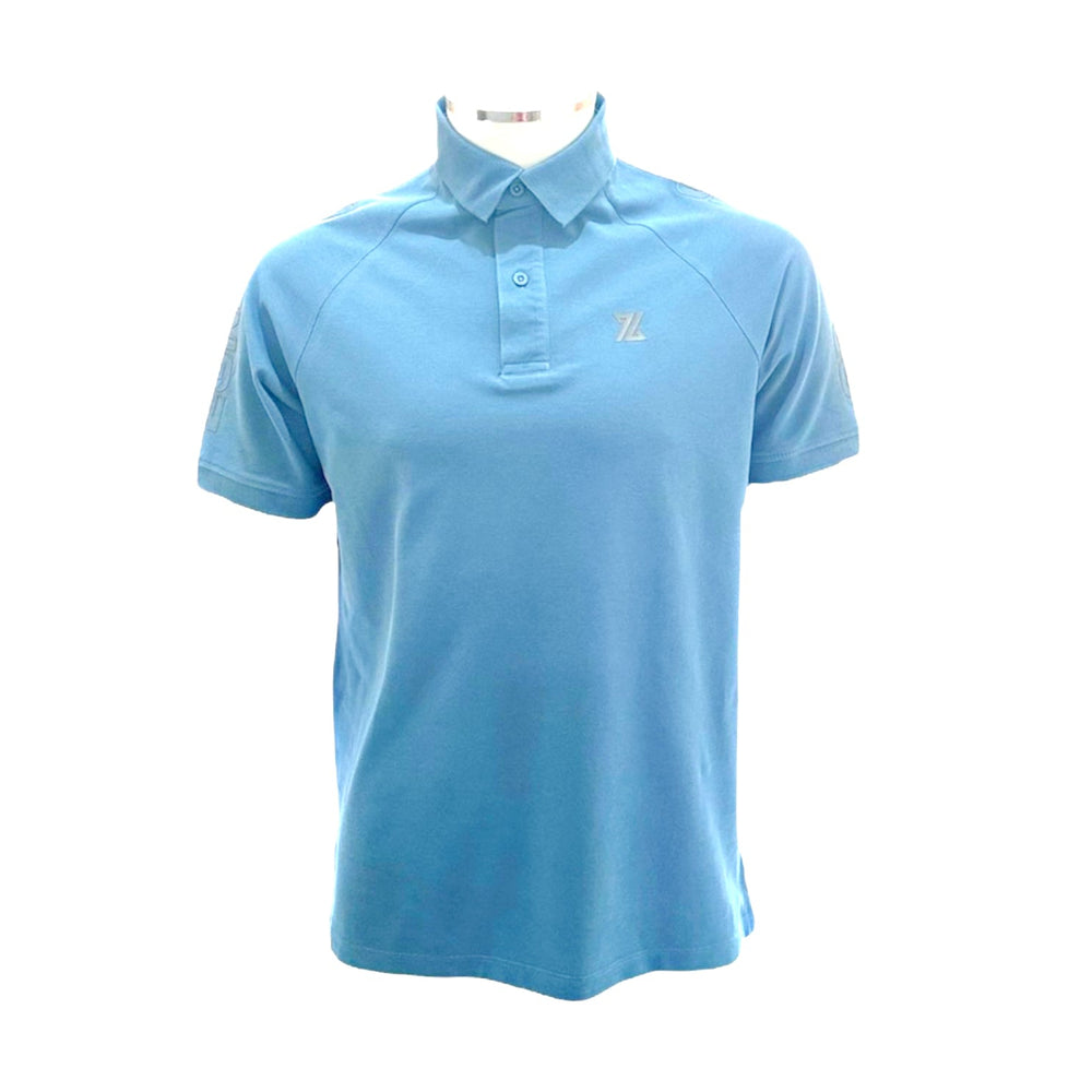 Light blue polo shirt on a white background